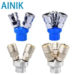Quick Connector Air Compressor Manifold 2 Way 3 way Quick Connect Multi Hose Coupler Fitting with High Strength