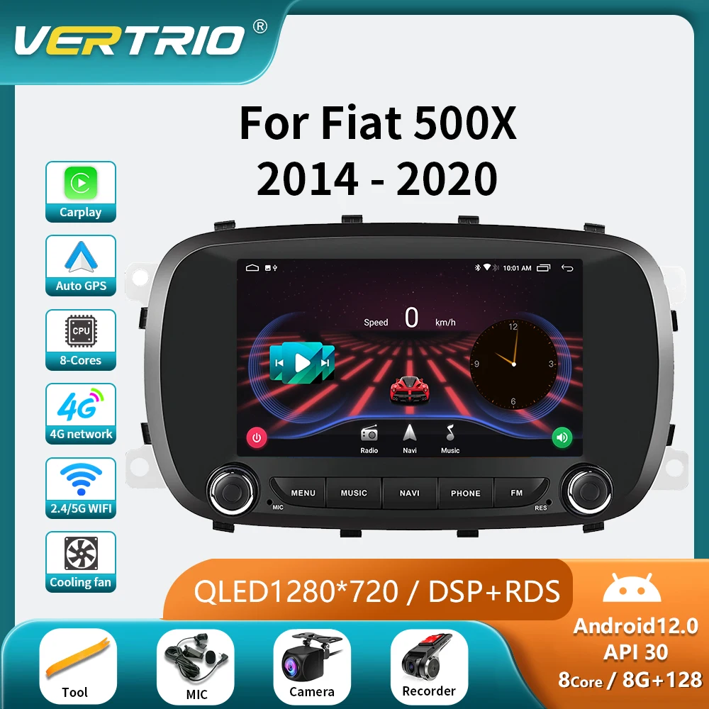 

Wireless Carplay For FIAT 500X 2014-2020 Android 13 Multimedia Player WIFI 4G Auto Car Radio 1Din 2Din Stereo GPS Navigation DSP