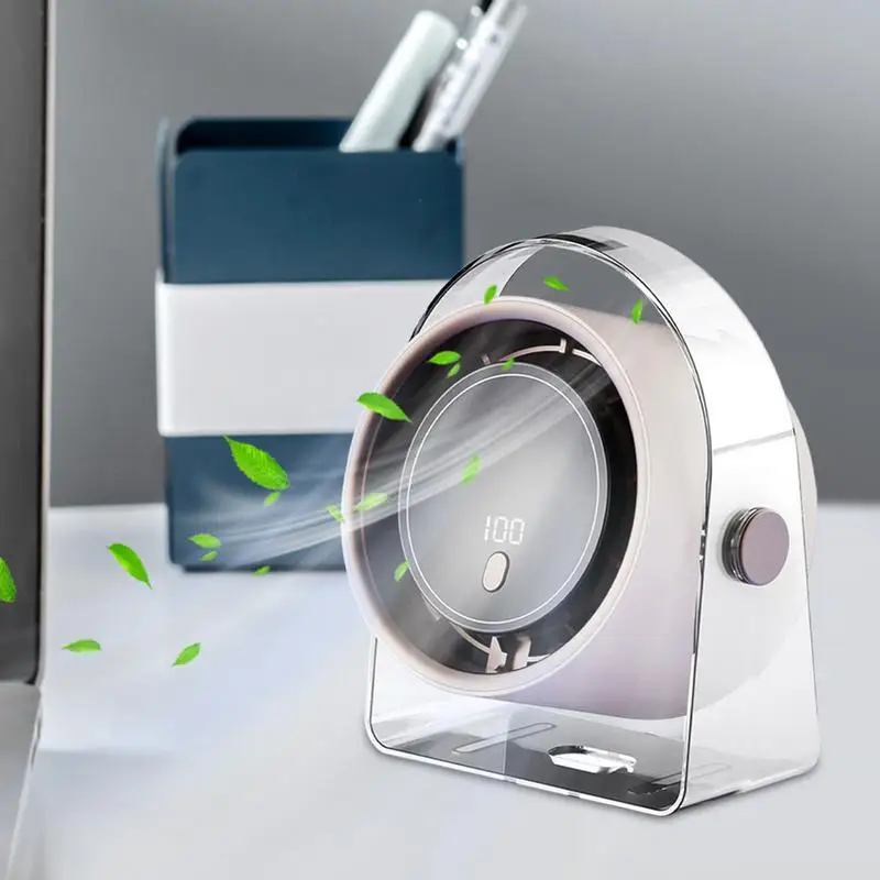 مروحة مكتب هادئة محمولة صغيرة بجانب السرير قابلة لإعادة الشحن لتهوية الهواء لسطح المكتب بدون أوراق للسيارة وغرفة النوم والمنزل ومكان العمل