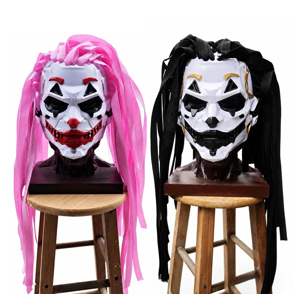Cyberpunk Clown Mask Fashion Cool Face Cover Halloween Masquerade Party Cosplay Costume Props Accessories