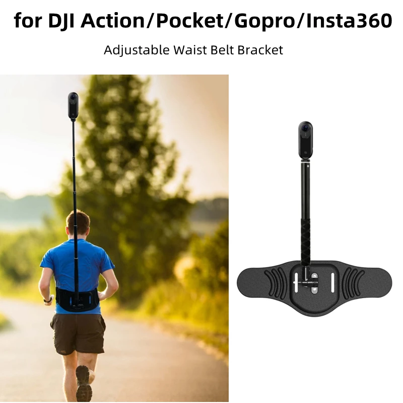 

for DJI Action4/3/Pocket 3 Camera Bracket for Gopro Adjustable Belt Stand Selfie Stick Waist Holder for Insta360 X3/X4 Accessory