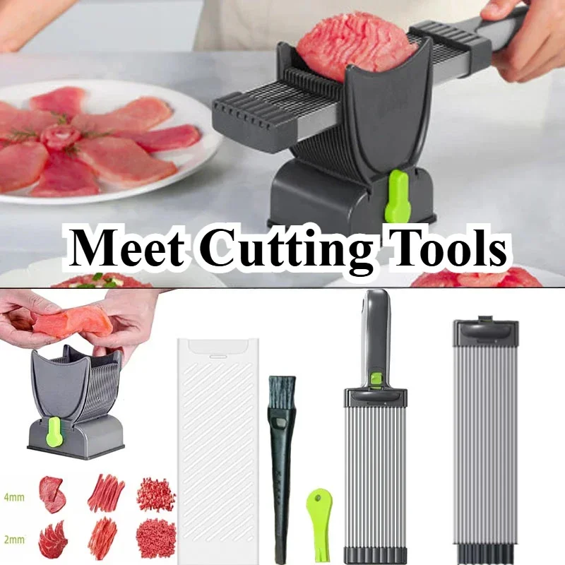 ONCE for All Meat Slicer and Cleaver Kitchen Knife Set for Meat Slicing and Shredding, Manual Fresh Meat Cutter, Slicer for Beef