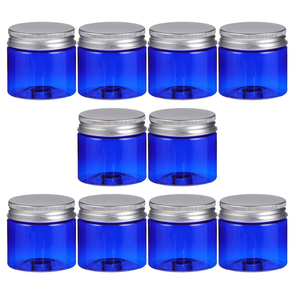 10 ชิ้น 50 กรัม ขวดพลาสติกพร้อมฝาปิดอเนกประสงค์ ภาชนะบรรจุครีมเปล่าสำหรับเครื่องสำอาง ผลิตภัณฑ์ดูแลผิว ของใช้จำเป็นสำหรับการเดินทาง