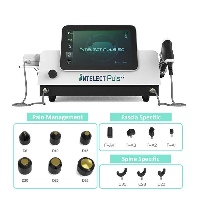 2-in-1 pneumatische Stoßwelle + Ultraschall-Tiefengewebevibrator, Wirbelsäulen-Luftdruck, Schmerzlinderung, Therapiegerät