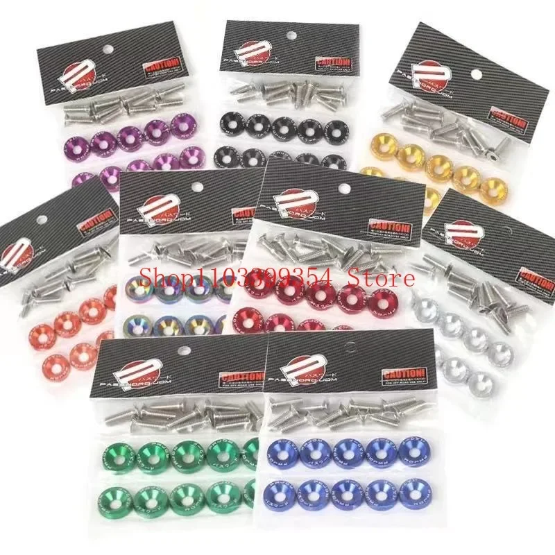 Car Front and Rear Bars Reinforcement Gaskets, Surround Reinforcement Fender M6 Screws, Car Modification Color Gaskets