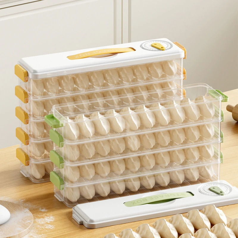 Refrigerator Dumpling Box Multilayer Household Dumpling Container Portable Dumpling Organizer For Home Kitchen Space Saving Box