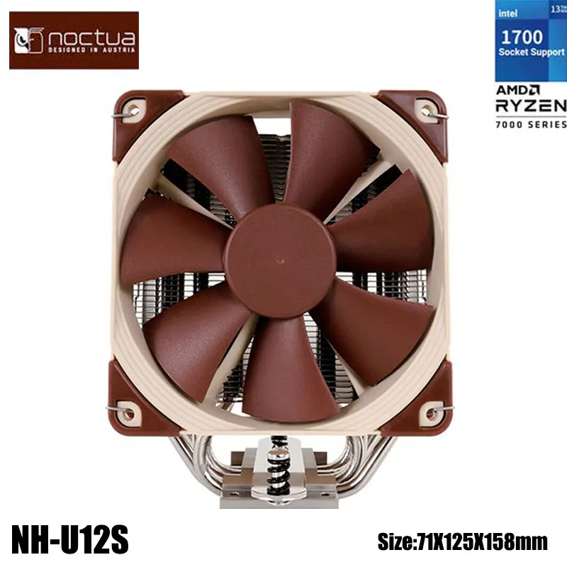 

Noctua NH-U12S 5 Heatpipe Desktop CPU Cooler With NF-F12 120mm PWM silence Fan Tower radiator CPU cooling For intel/AMD