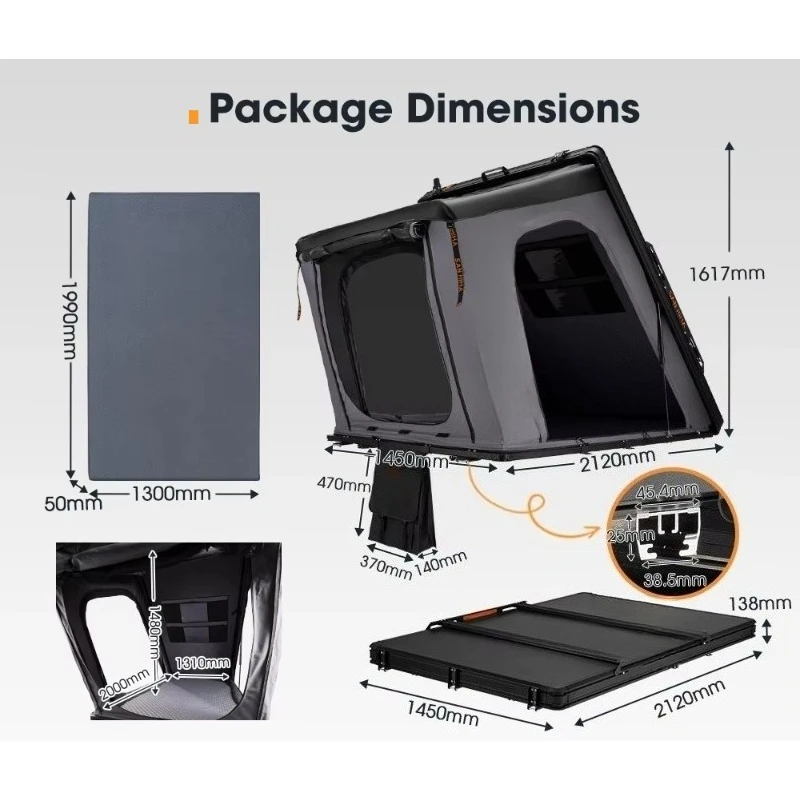 خفيفة الوزن مقاوم للماء الألومنيوم هارد شل على الطرق الوعرة على السطح خيمة سقف السيارة العلوي خيمة RTT لمغامرة التخييم 4x4 4WD