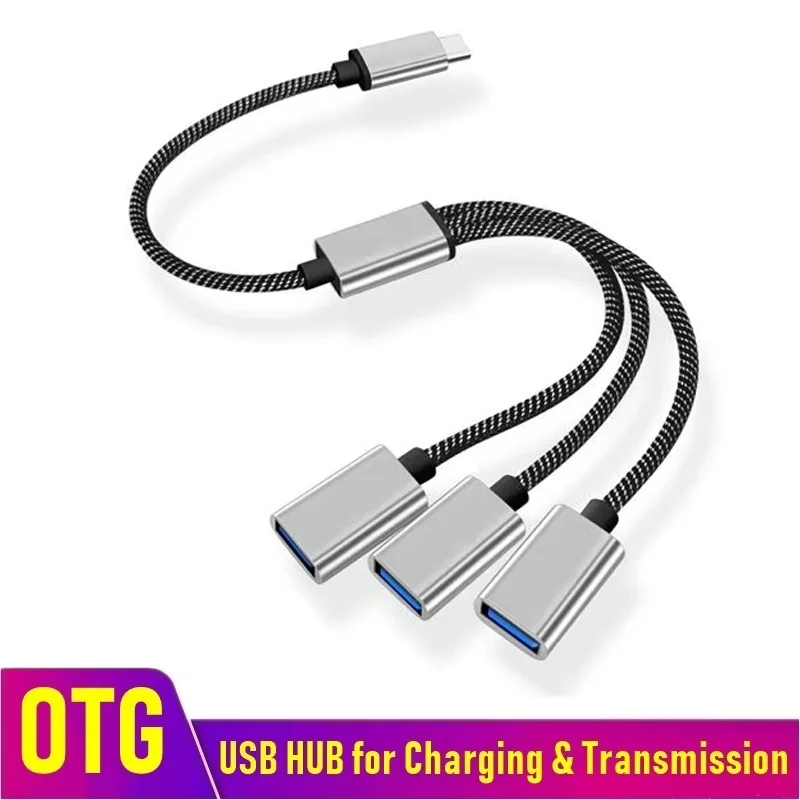 4 In 1 USB Cable Splitter Hub Extentions 4 Ports Phone Charger Power Adapter OTG Expander Charging Docking For Laptop Computer
