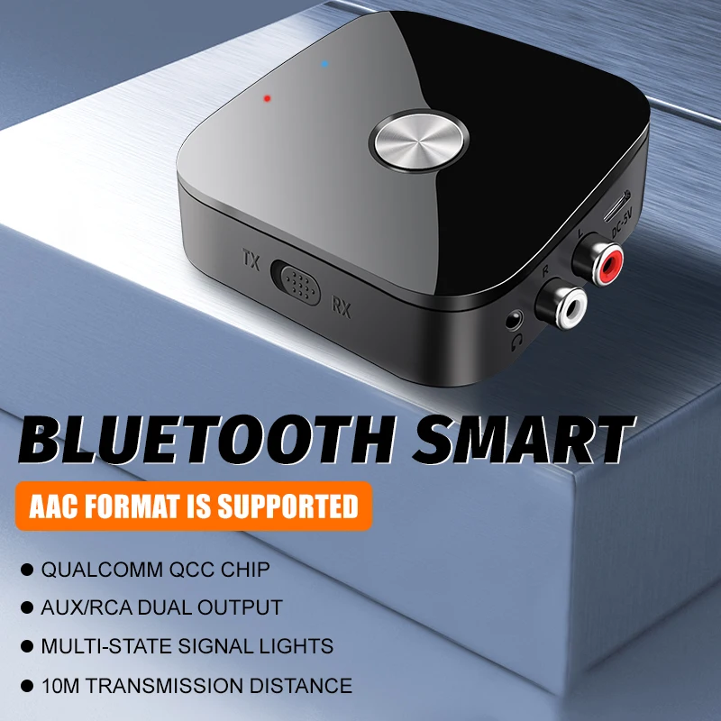 Bluetooth 5.4 Receiver Transmitter aptX HD 3.5mm Jack Aux Wireless Adapter Music for TV Car 2RCA Bluetooth Audio Receiver APTX