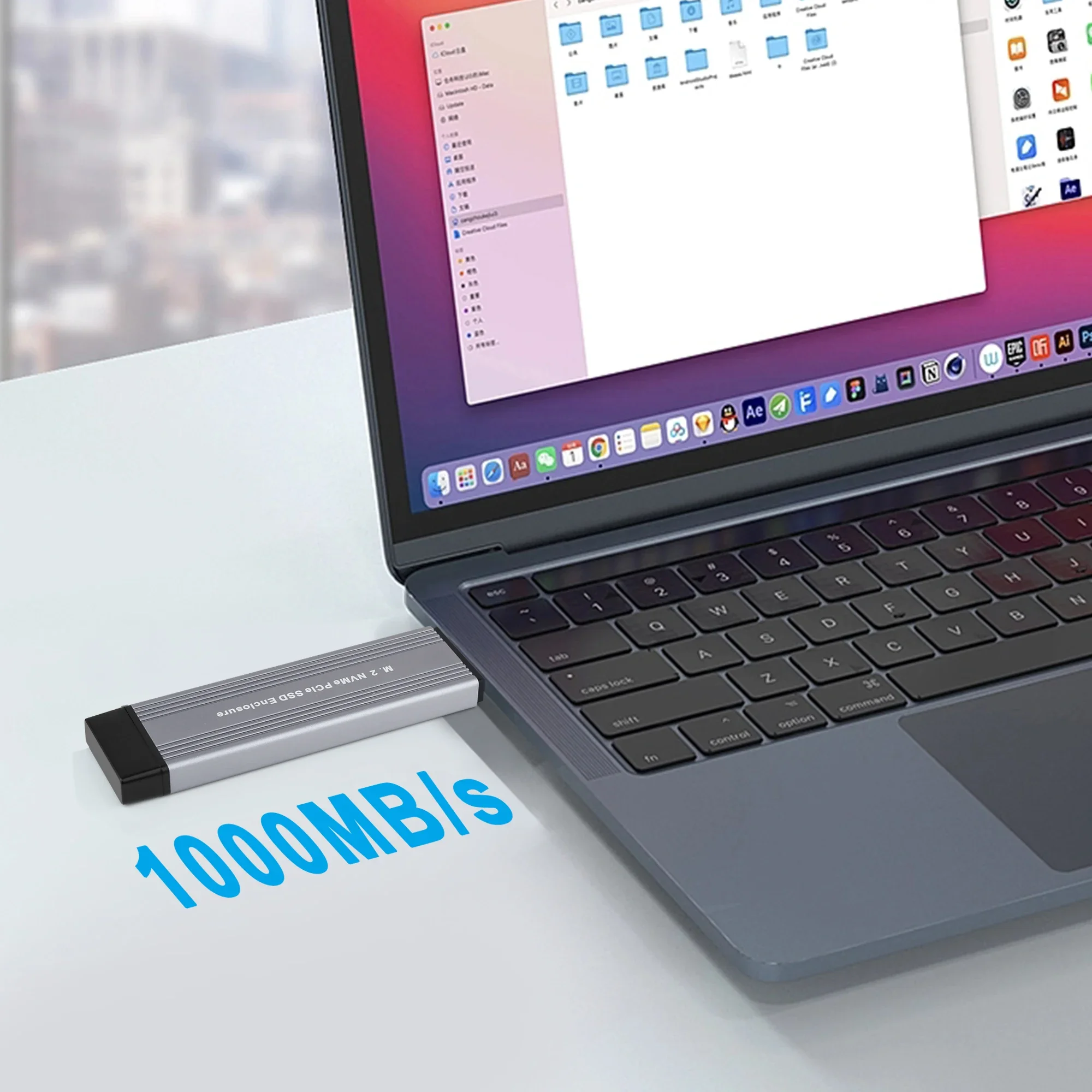 Protocoloes duales M.2 NVME NGFF SATA carcasa M2 SSD USB 3,2 tipo C adaptador SSD 10Gbps caja de disco duro externo compatible con UASP