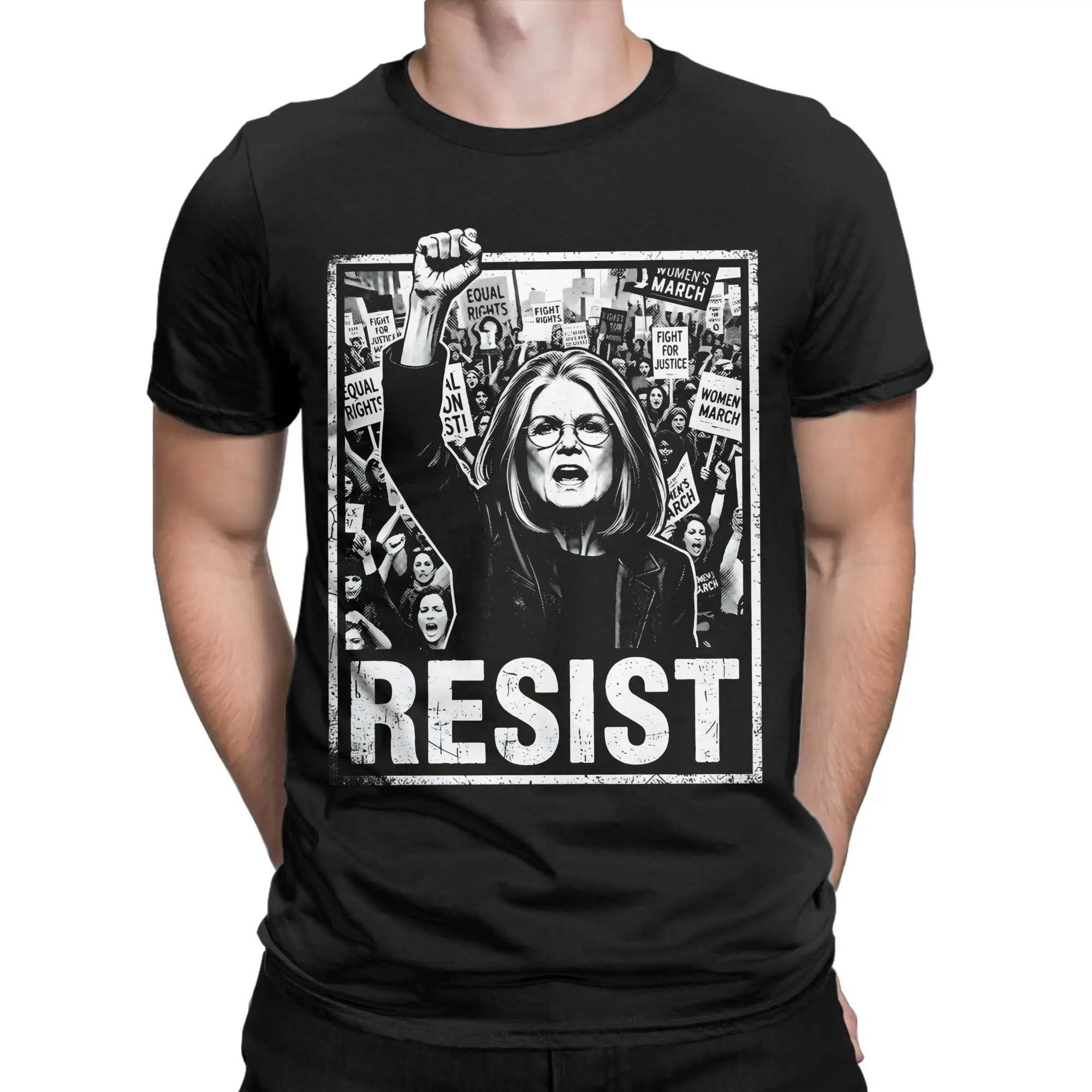 Gloria Steinem T-Shirt Men  Vintage 100% Cotton Tees Round Collar Short Sleeve T Shirt Printing Clothes