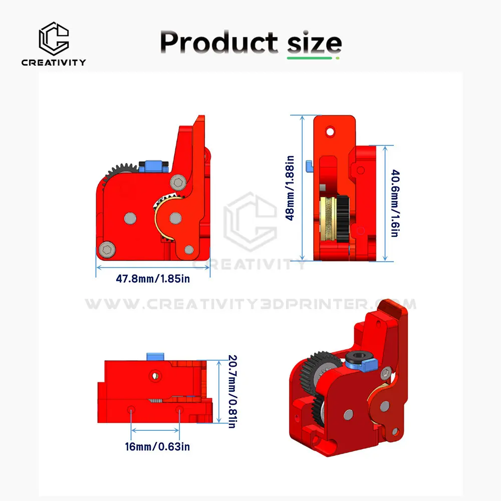 Upgraded K1 Extruder Manual Consumable Feed Full Metal No Motor K1C Extrusion Kit Dual Gear Drive for K1C/K1Max 3d printer Parts