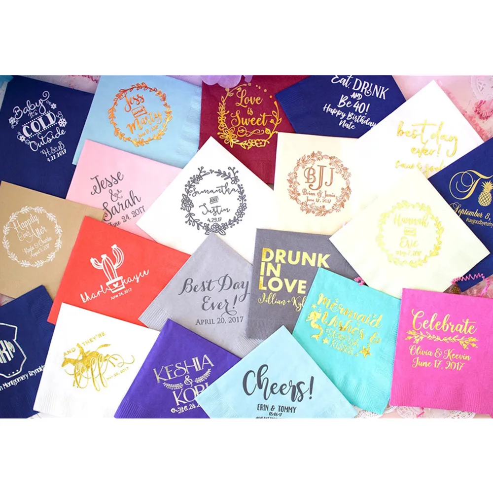 

50PCS Personalized Napkins, Custom Napkins, Event Napkins, Wedding Napkins, Party Napkins, Birthday Napkins, Rehearsal Dinner, B