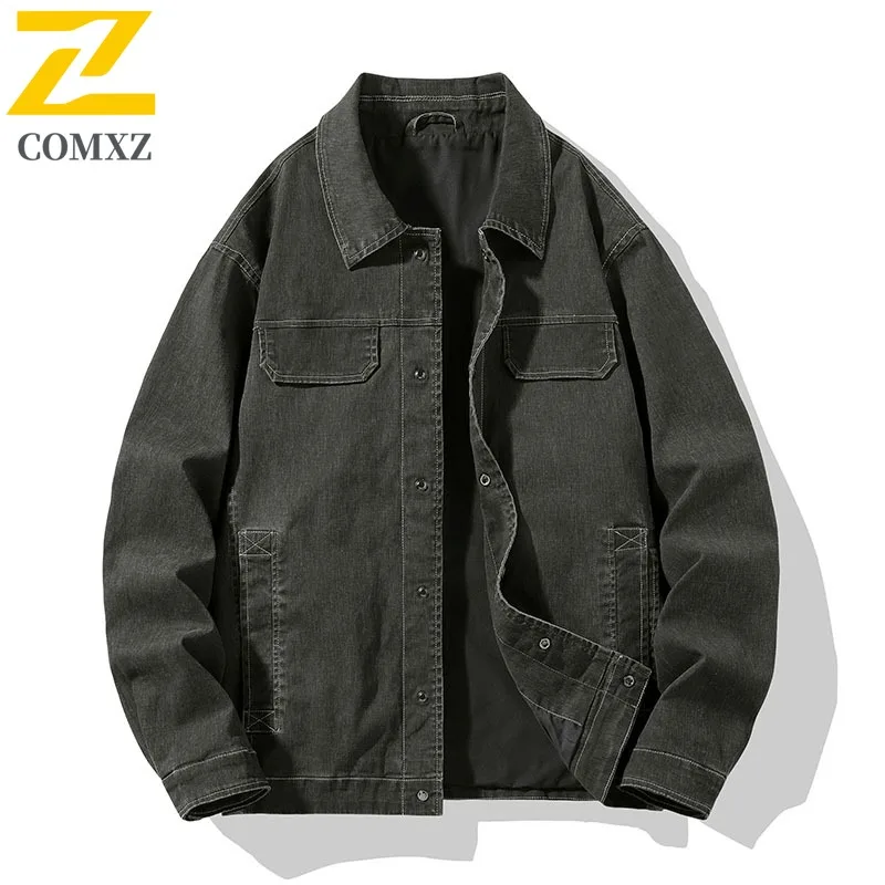 

COMXZ Men Business Casual Jacket Winter American Style Outdoor Sports Baseball Coat Stand Collar Thickened Thermal Outerwear2025