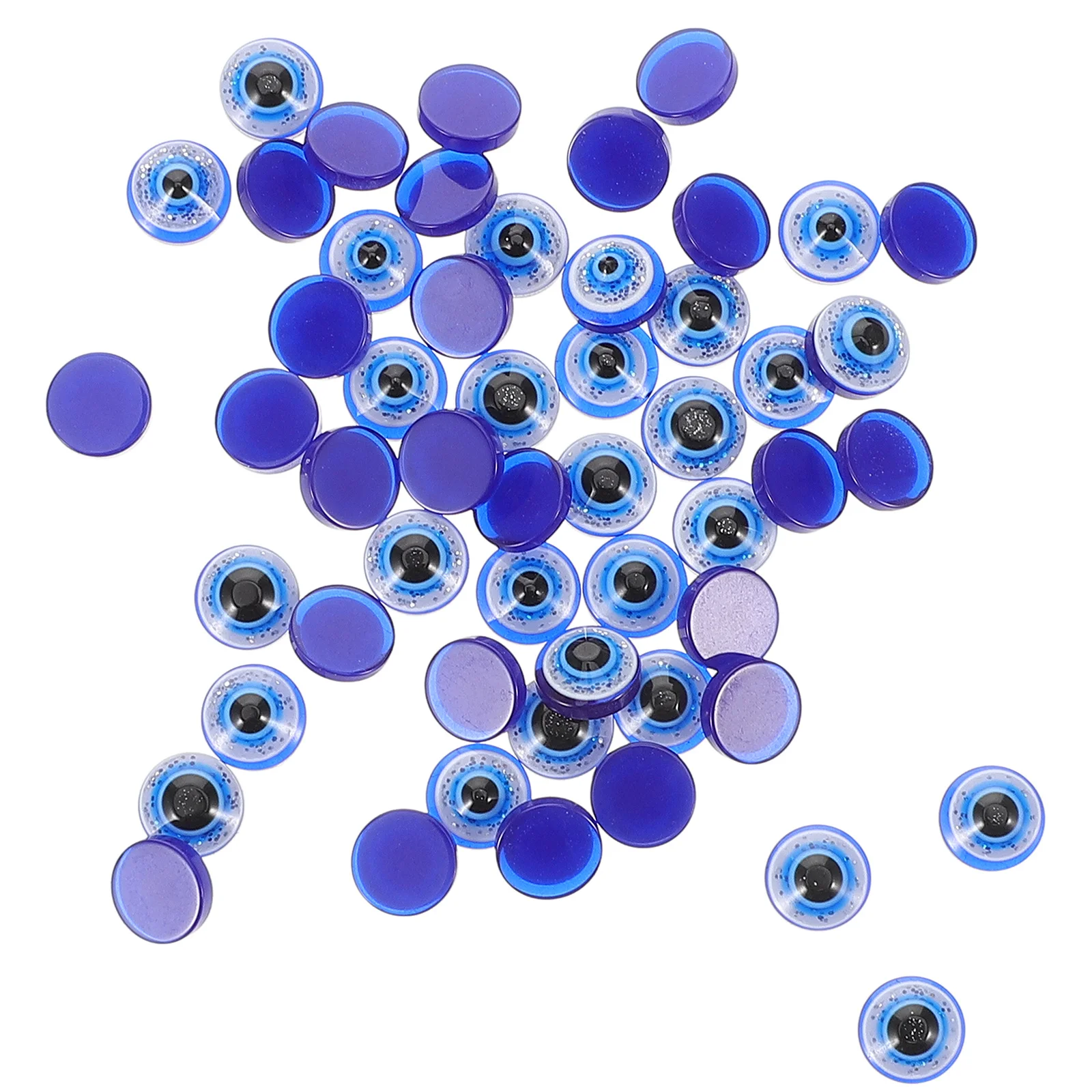 

100Pcs Evil Eye Beads Resin Particular Blue Flat Back for Jewelry Making DIY Blue Eyes Bead for Necklace Bracelet