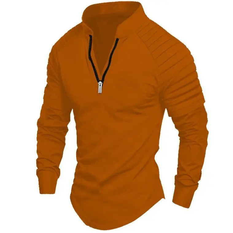 Fashion 2026 Autumn Fast Sale POLO Shirt Zipper Long Sleeve Men's Sports Spandex Polo Shirt Chemise Homme Mens Shirts Man