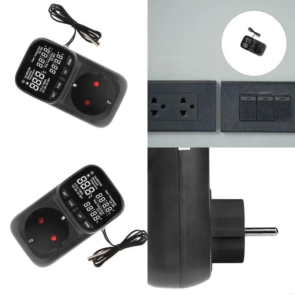 

Thermostatic Socket Adjustable Heating Timer Backlight Screen Strong for Tanks
