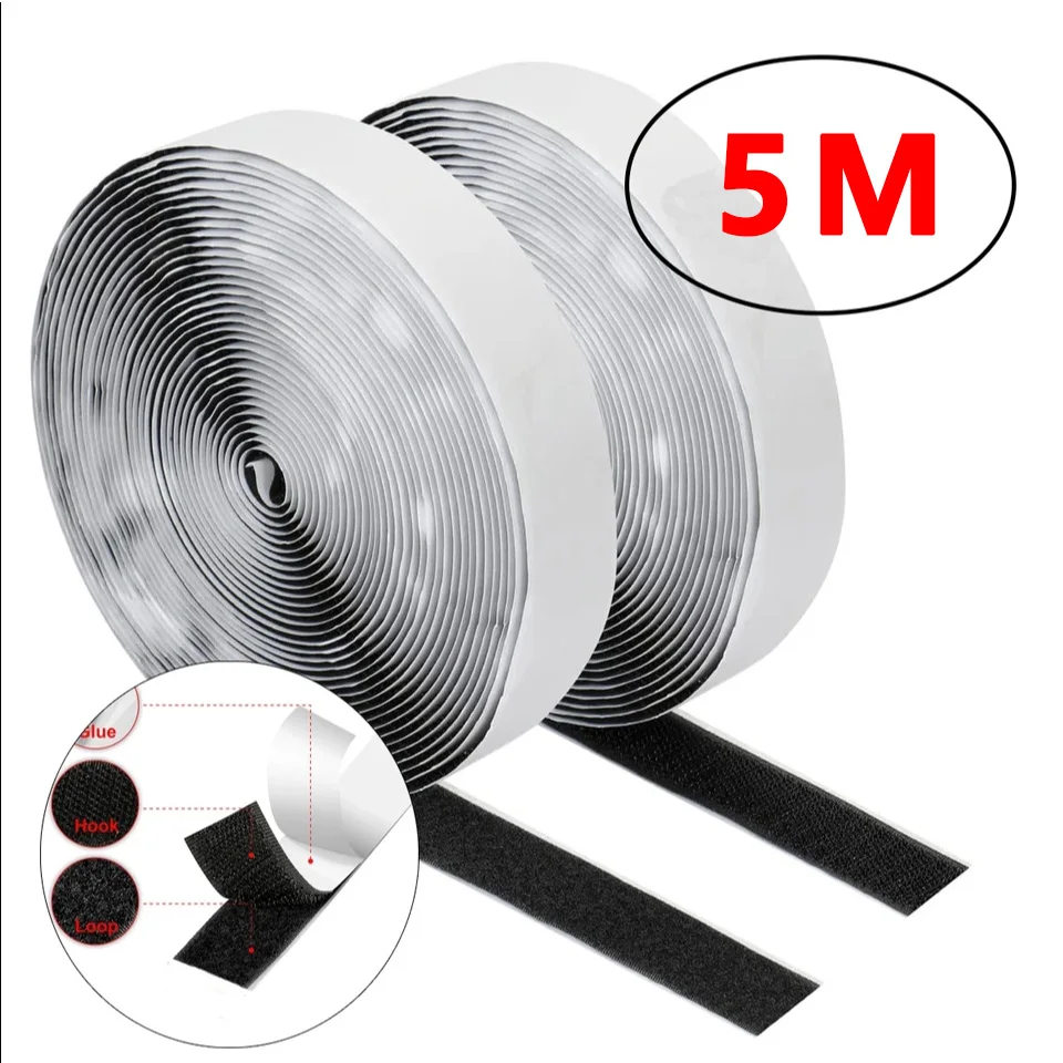 2 Rollen Hochleistungs-Klettband mit starkem Klebstoff, wiederverwendbares klebendes Nylon-Befestigungsband für Heimsofas, Teppiche, DIY-Projekte