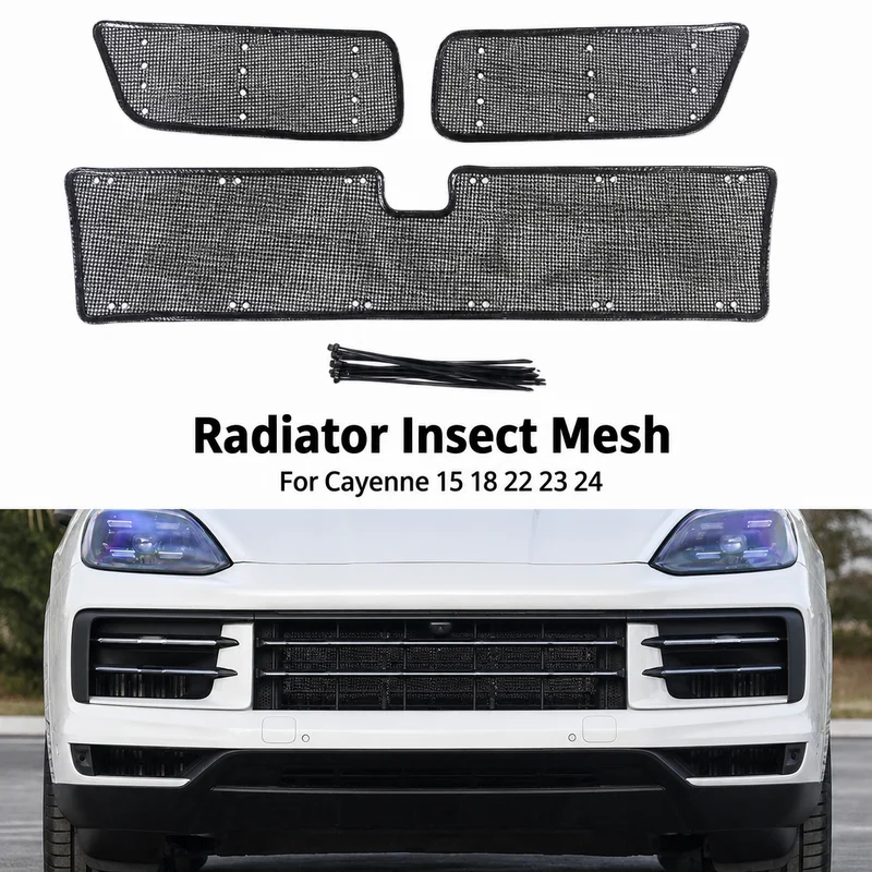15 18 22 23 24 For Cayenne Radiator Insect Mesh Mouse Mosquito Dust Protection Cover Auto Parts Accessory