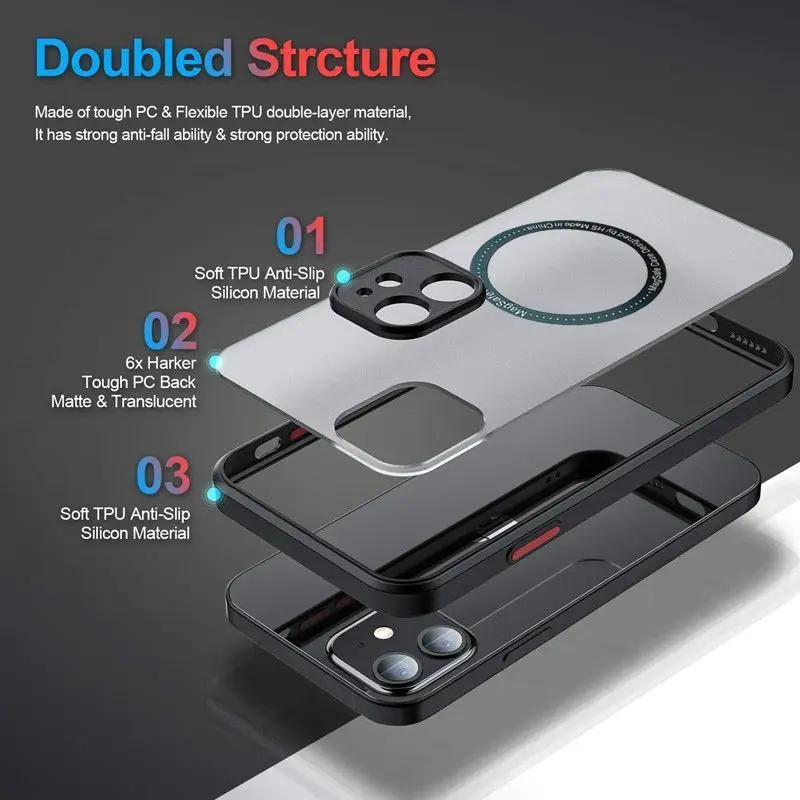 For Xiaomi Mi 13T 12T 11T 10T Pro Case Hard Magnetic Wireless Charging Protective Back Cover For Xiaomi Mi 13 12 11 Pro Ultra