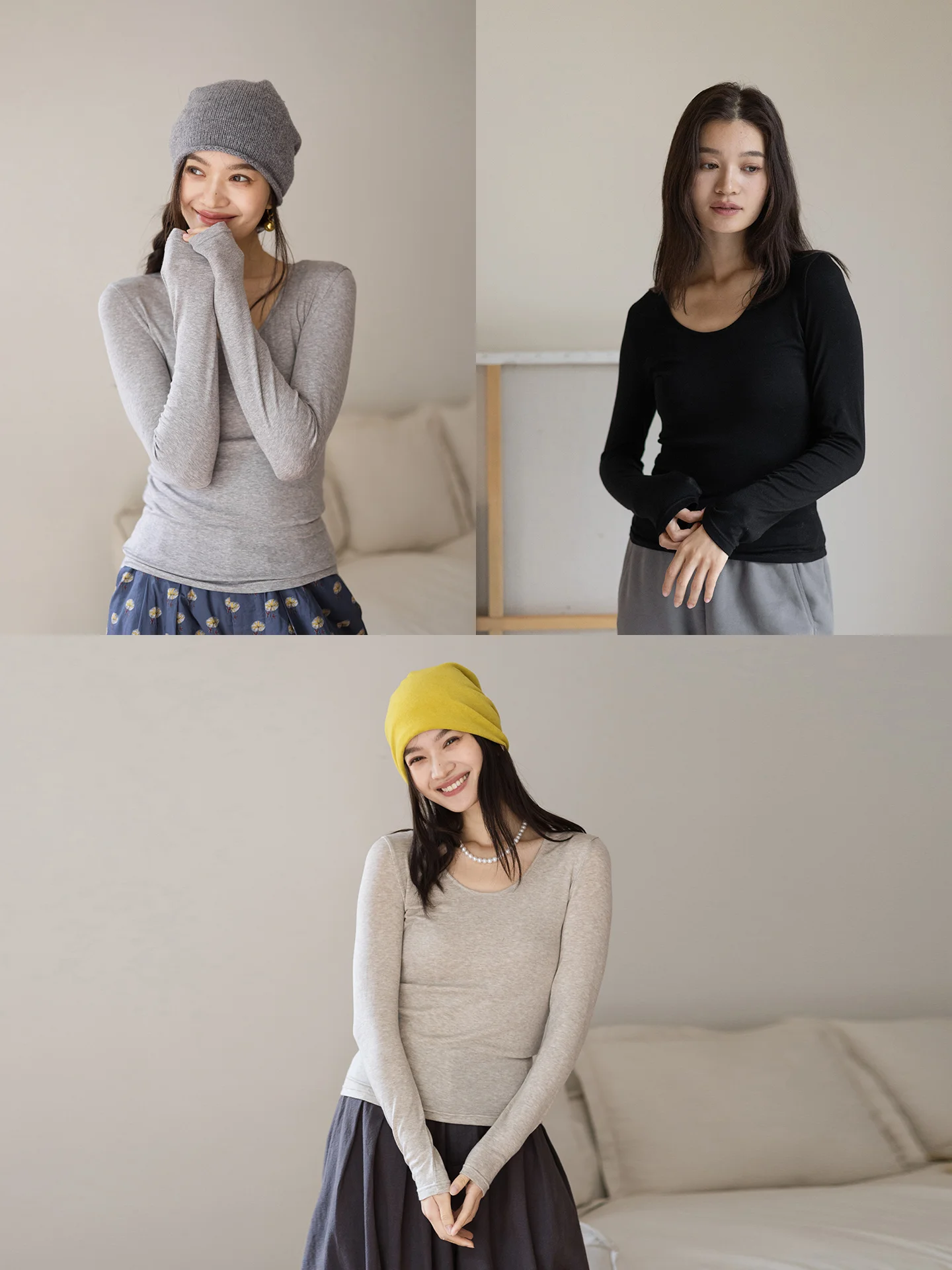 

Special Blossom 83 Lightweight Skin-friendly Long Sve T-irt Wool Blend Base Layer irt Casual Sle Ladies Top