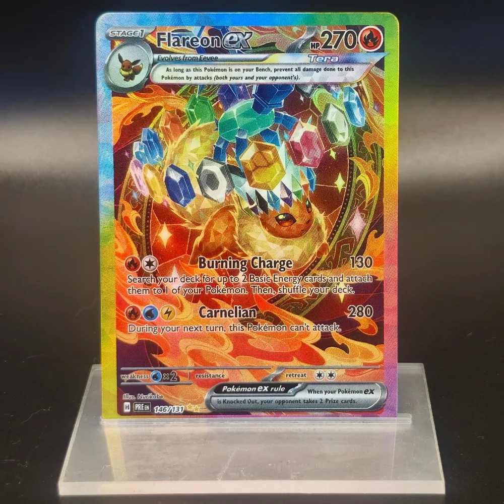 DIY 1PC Eevee Family Flash Game Cards Pocket Monsters English Umbreon Jolteon Leafeon Sylveon Glaceon Collectible Trading Card - view 5