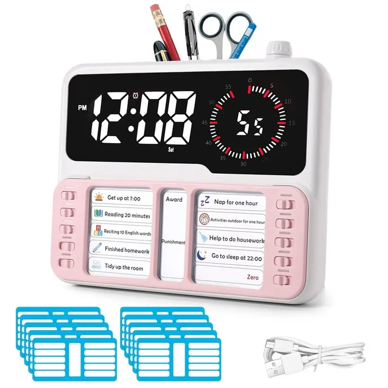 [NEW A09R!】 Visual Timer For Kids& Adults-ADHD Time Management Tool With Alarm, Countdown Calendar, Task Planner