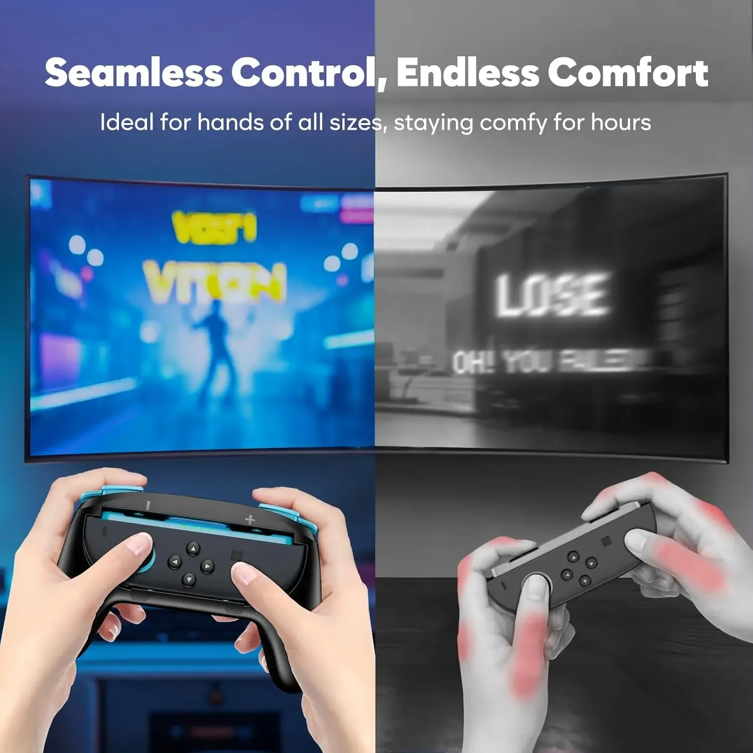 Nintendo Switch 2 용 2Pack 핸드 그립 Switch2 용 Joy-Con 왼쪽 오른쪽 게임 패드 세트 인체 공학적 핸들 어댑터 컨트롤러 액세서리