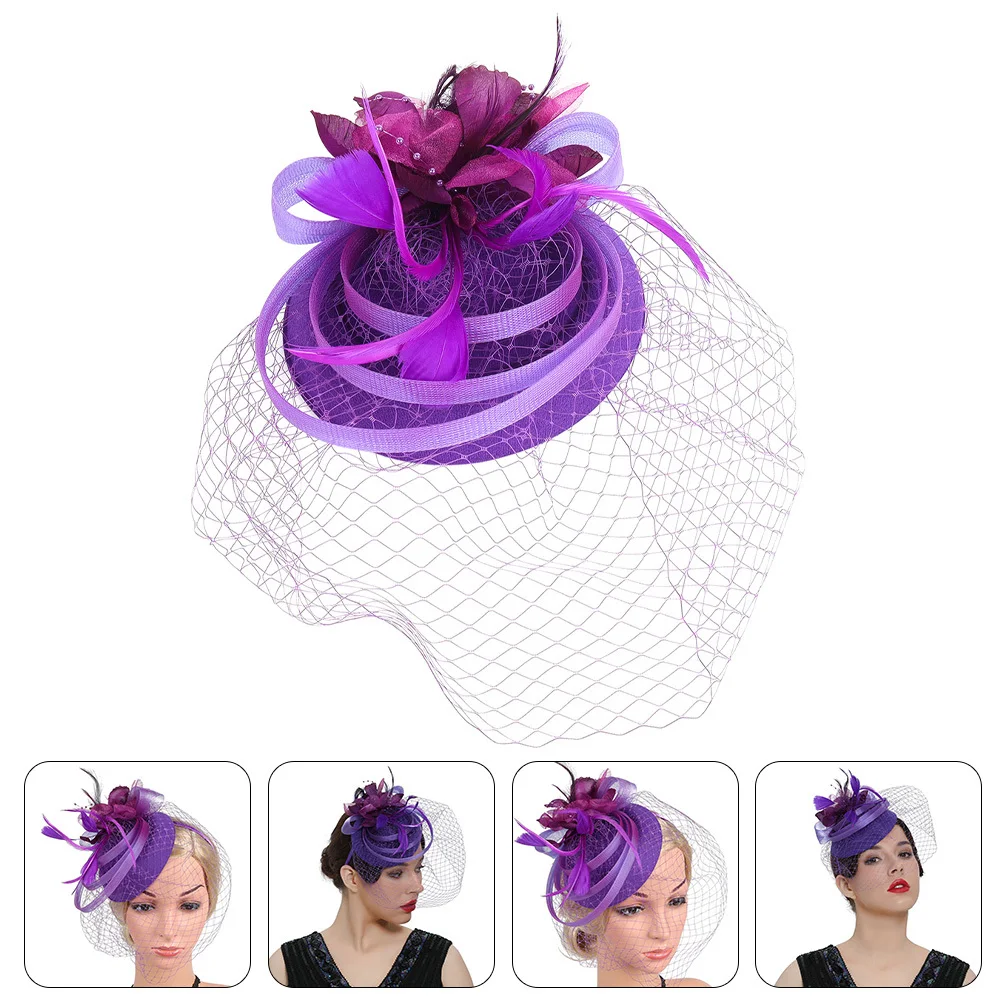 

Винтажные шляпы для женщин, шляпа-чародей, повязка на голову, зажим, аксессуар для чаепития, элегантный романтический очаровательный гламурный