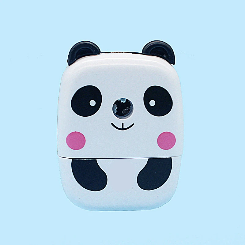 Cartoon Panda Hand-cranked Pen Sharpener Automatic Pen Feeding Pen Sharpener Educational and Stationery Pen Sharpener