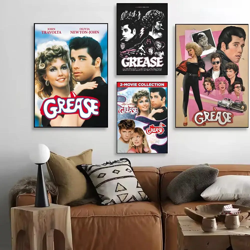 Movie Grease Poster HD Art Retro Self-adhesive DIY Room Home Living Room Club Wall Decor Gift