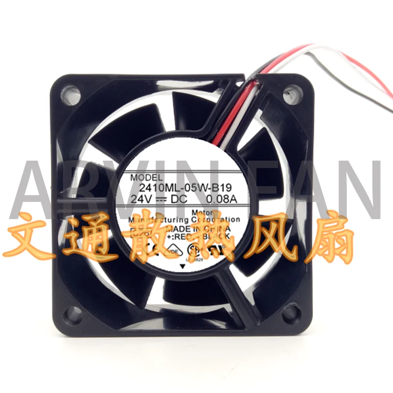 MODEL 2410ML-05W-B19 DC24V 0.08A 6025 Cooling Fan 3 Wire