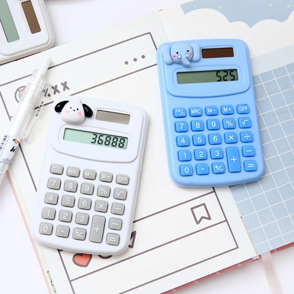 เครื่องคิดเลขขนาดเล็กแบบพกพาสำหรับเด็กประถมเครื่องคิดเลขการ์ตูนน่ารักแฟชั่นแบบพกพาขนาดเล็ก