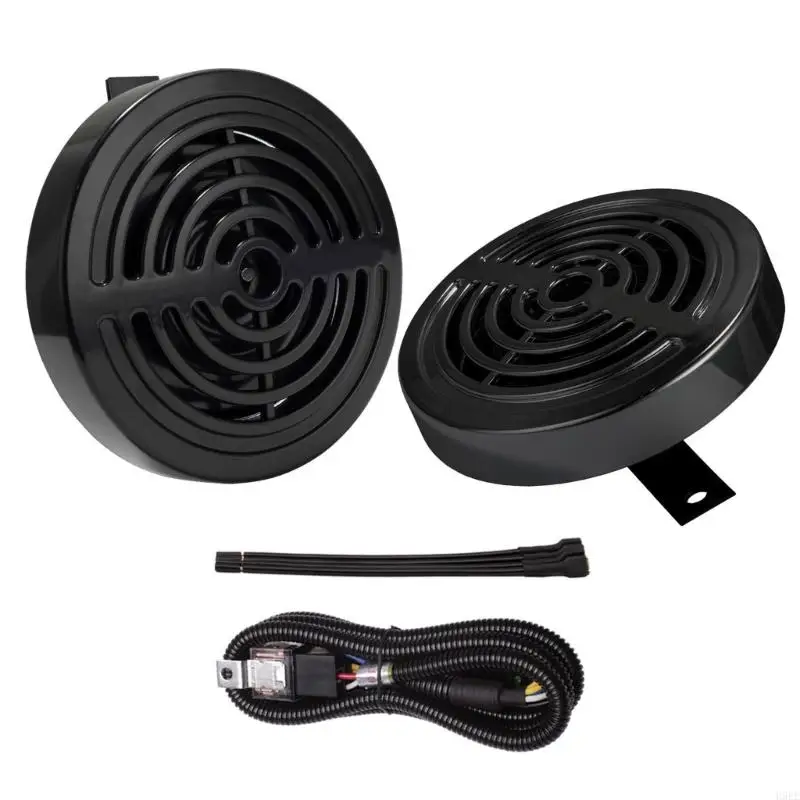 2PCS 12V Super Loud Automotive Horn Two Tone 400Hz And 330Hz IPX6 Waterproof Space Saving Design Easy Installation H9EE
