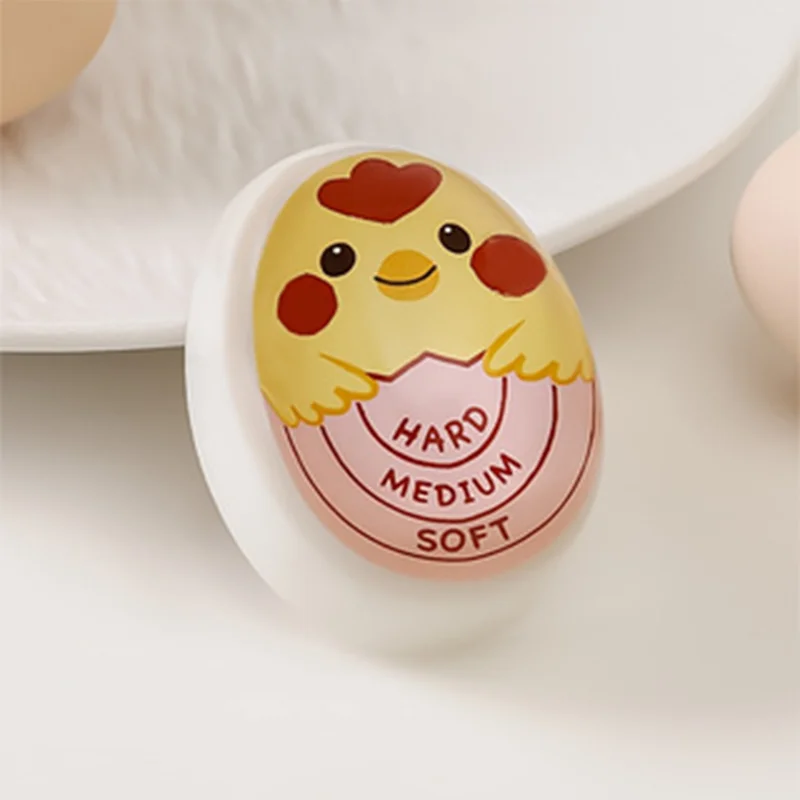 Temporizador de huevos de colores de 1 pieza con indicador de ebullición suave y duro: no requiere energía, muy adecuado para huevos hervidos y temporizador de cocina