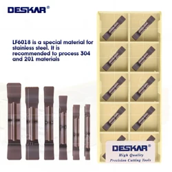 DESKAR 100% Original MGGN150 200 250 300 400 500-JM LF6018 CNC Lathe Turning Tools Carbide Grooving Inserts For Stainless Steel