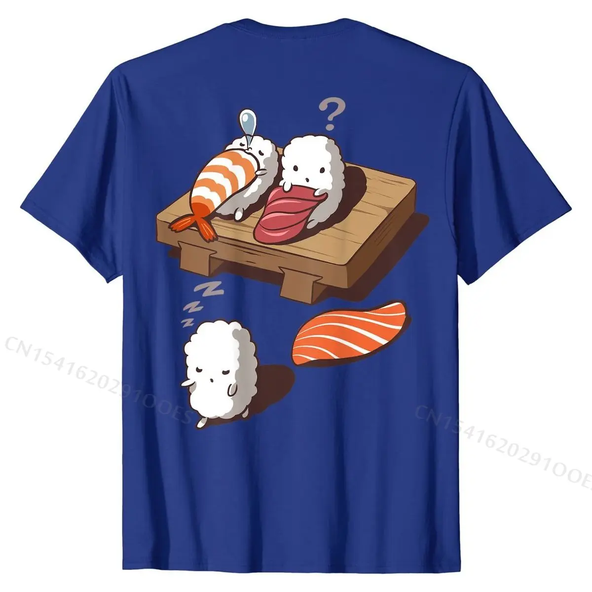 Funny Japanese Nigiri Sushi Sleepwalking T-Shirt Tops & Tees Fitted Simple Style Cotton Men Top T-shirts Design