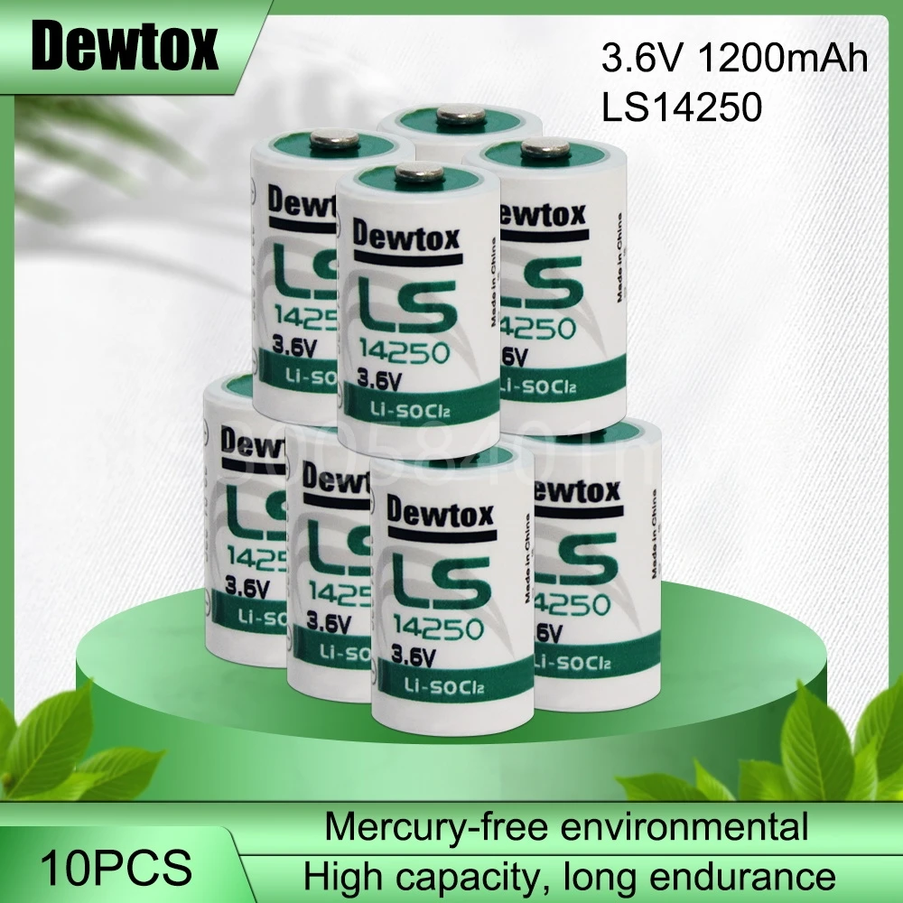 

10PCS LS14250 14250 TL-5902 1/2AA 1/2 AA 3.6V Non-rechargeable Li-Ion Battery For CNC ETC PLC Industrial Control Gas Water Meter