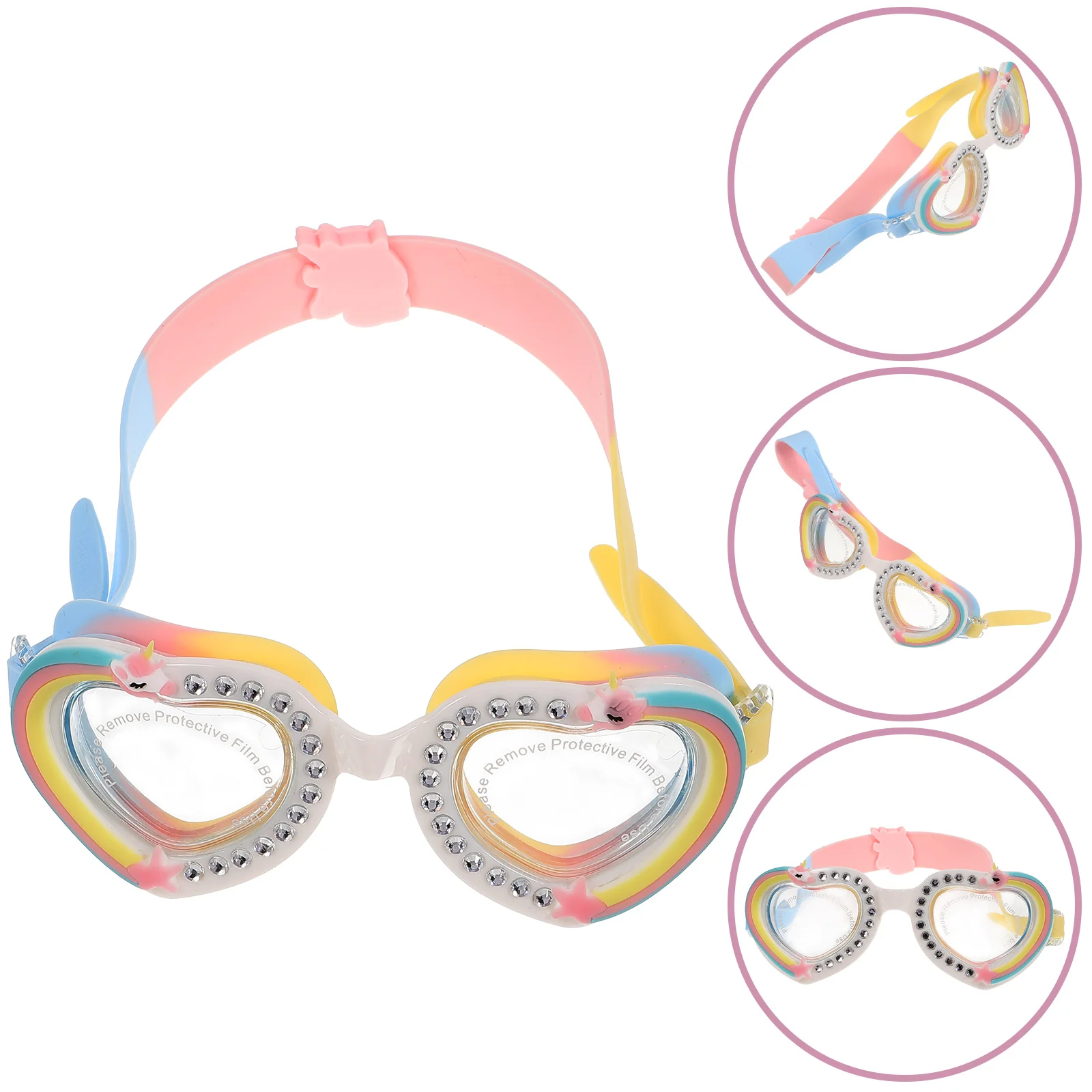 

Girl Fashionable Children's Swimming Goggles for Boys and Girls Swimmers 13x5cm PC Silica Gel Heart Kids 3-6