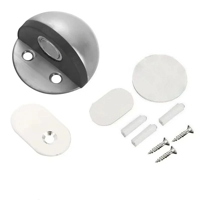 Stainless Steel Magnetic Door Stopper Heavy Duty Hidden Door Stop Wall Mount Door Holder Home Furniture Hardware