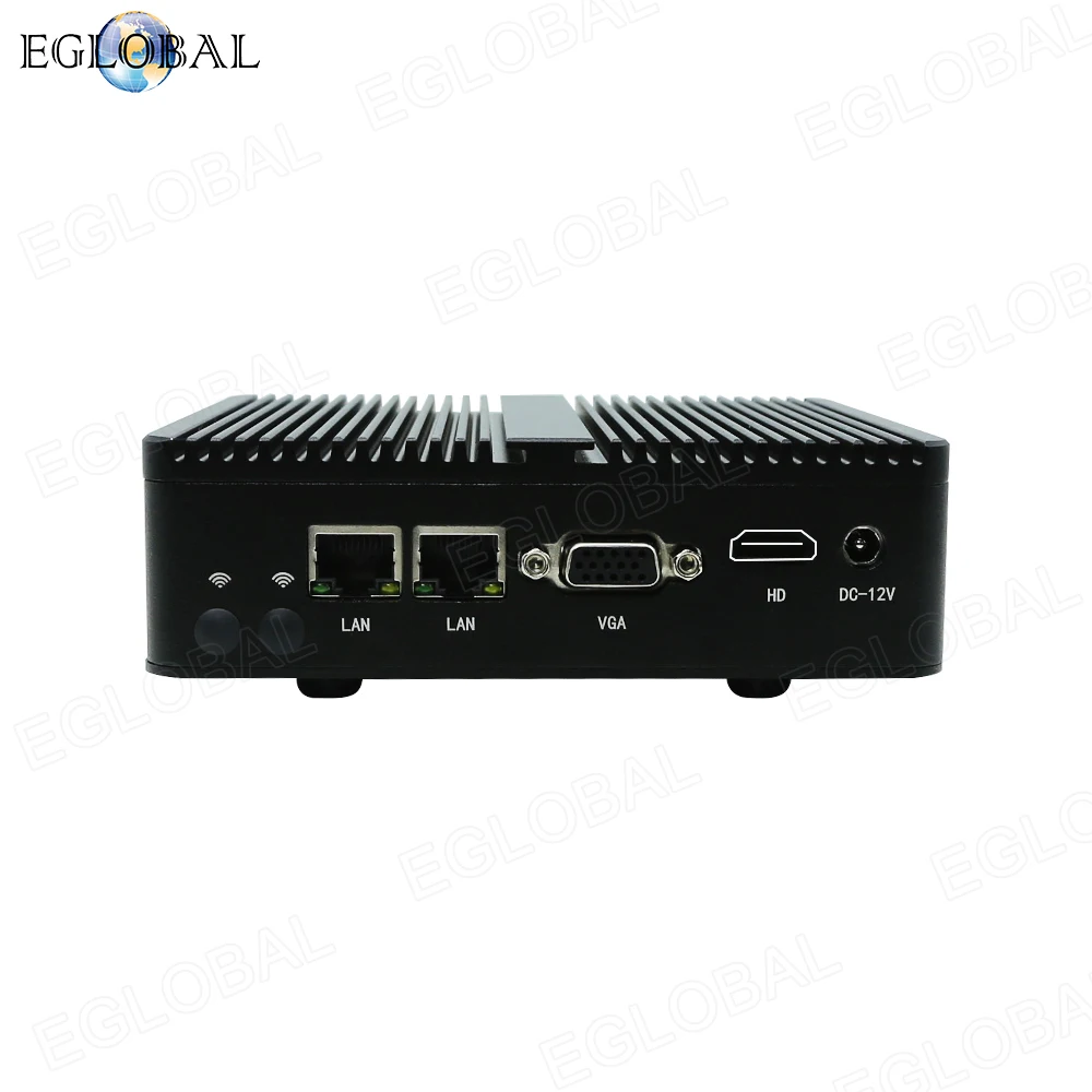 

Eglobal Cheapest Fanless Industrial Mini PC With Intel Celeron J1900 Computer 2RJ45 LAN 2 Com As Mini Router Win10 Linux Deskto