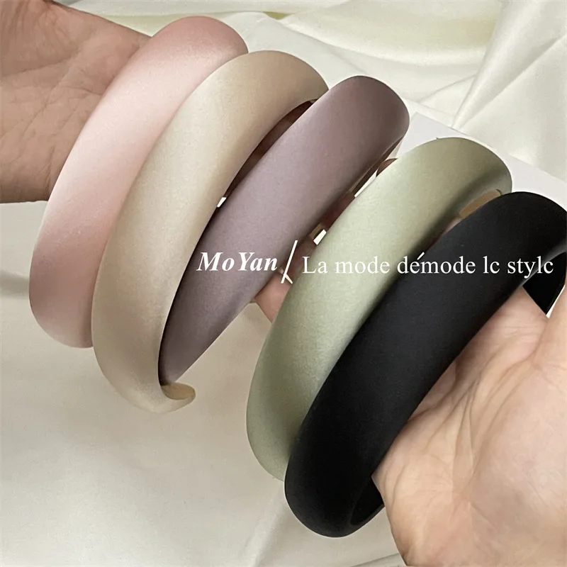 Hairbands for Girls Fashion  Satin Silk Hair Bands for Women Hair Accessories Sponge Headband High Quality