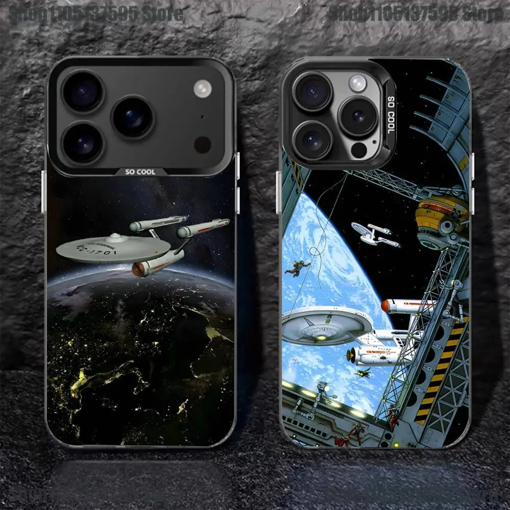 Funda de teléfono Art Star T-Trek S-Ships para iPhone 17,16,15,14,13,12,11,Pro,XS,Max,Plus,Mini,SE4,E, funda negra mate a prueba de golpes