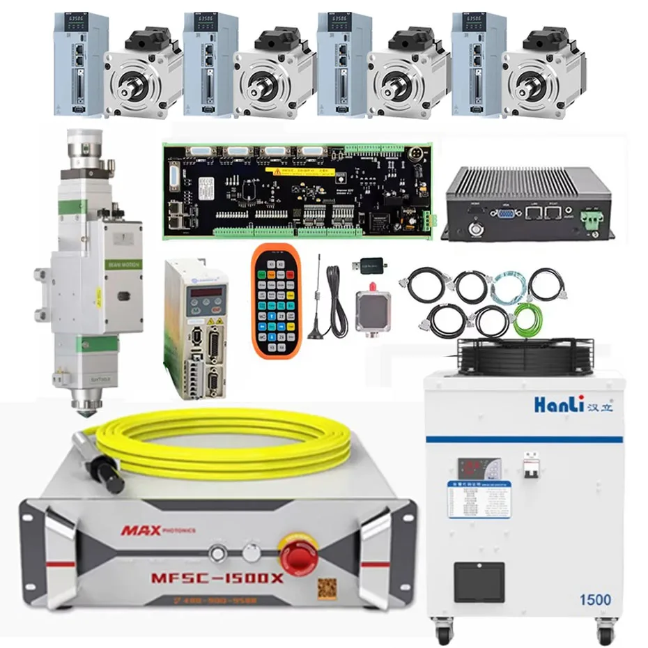 MAX Chuangxin laser source 1500W 2000W/3000W, Raytools XC3000S laser cutting head BM110 chiller Hechuan servo motor 750W 400W