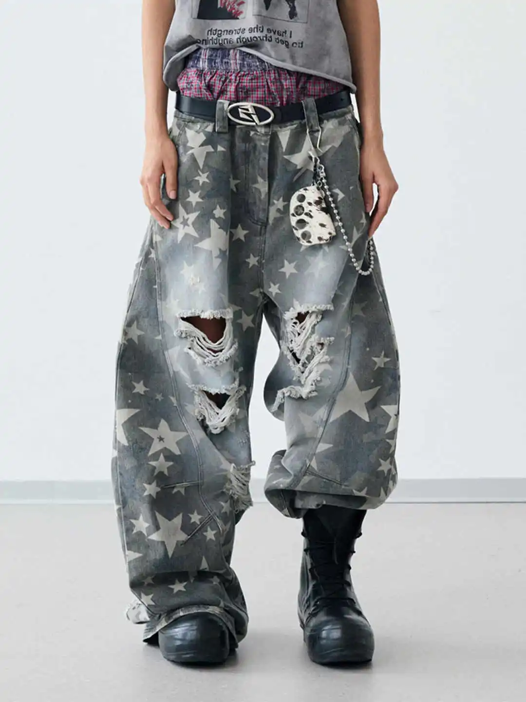 

Women Y2k Baggy Ripped Jeans Japanese 2000s Style Hip Hop Boyfriend Jean Pants 90s Vintage Harajuku Star Denim Trousers Clothes