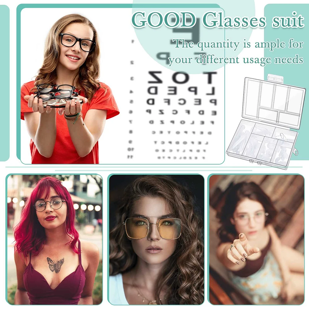 1 مجموعة النظارات التجنيب مجموعة مكافحة زلة لاصق نظارات مخدة أنف للنظارة سيليكون الأذن السنانير أصحاب لملحقات النظارات