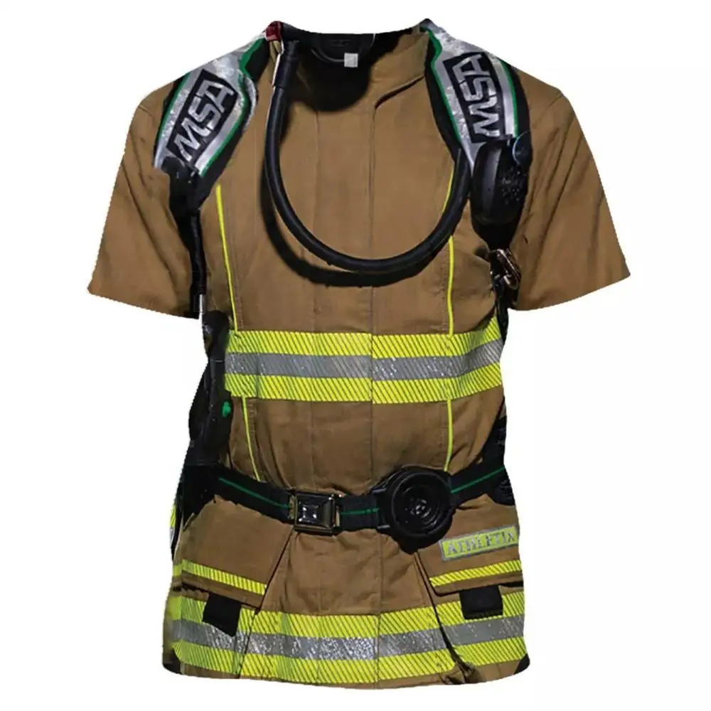 3D Printed Firefighting T Shirt Men/Women Casual Streetwear Summer Fashion O-neck Tee Shirt Boys Clothes Oversized Tops