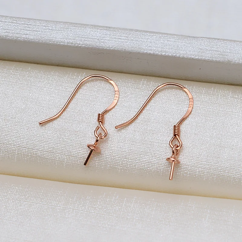 S925 Sterling Silver Earrings Base Findings Mountings Jewelry Mounts Fittings Accessories for 5-12mm Pearls 10 pairs/lot