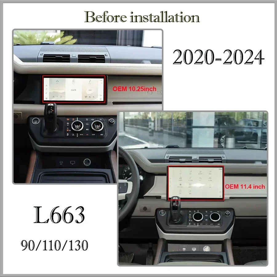 for L663 Land Rover Defender 90/110/130 13.1 Inch Curved HD Touch Screen Multimedia Player  Retain OEM Systems